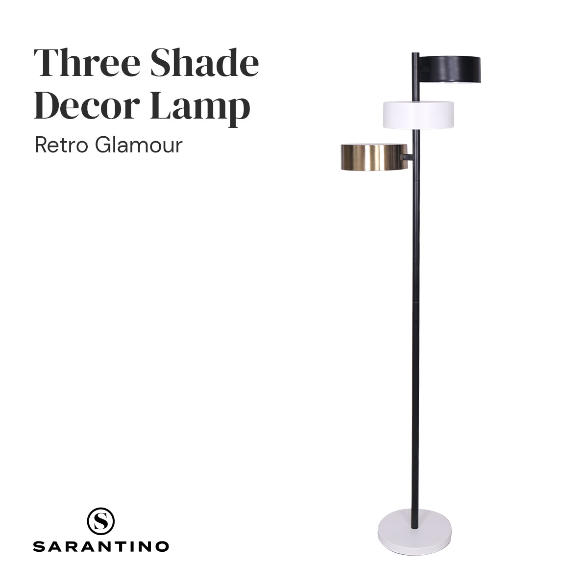 Sarantino Metal Floor Lamp with 3 Swirl Shades Tristar Online
