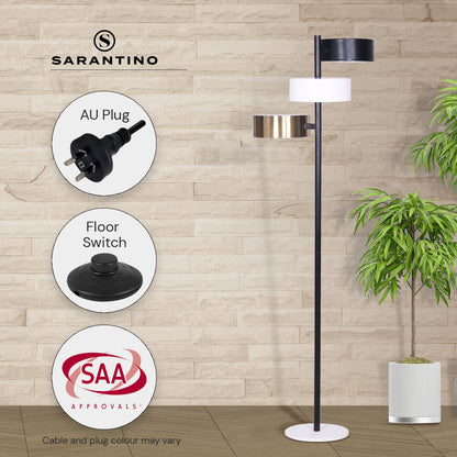 Sarantino Metal Floor Lamp with 3 Swirl Shades Tristar Online