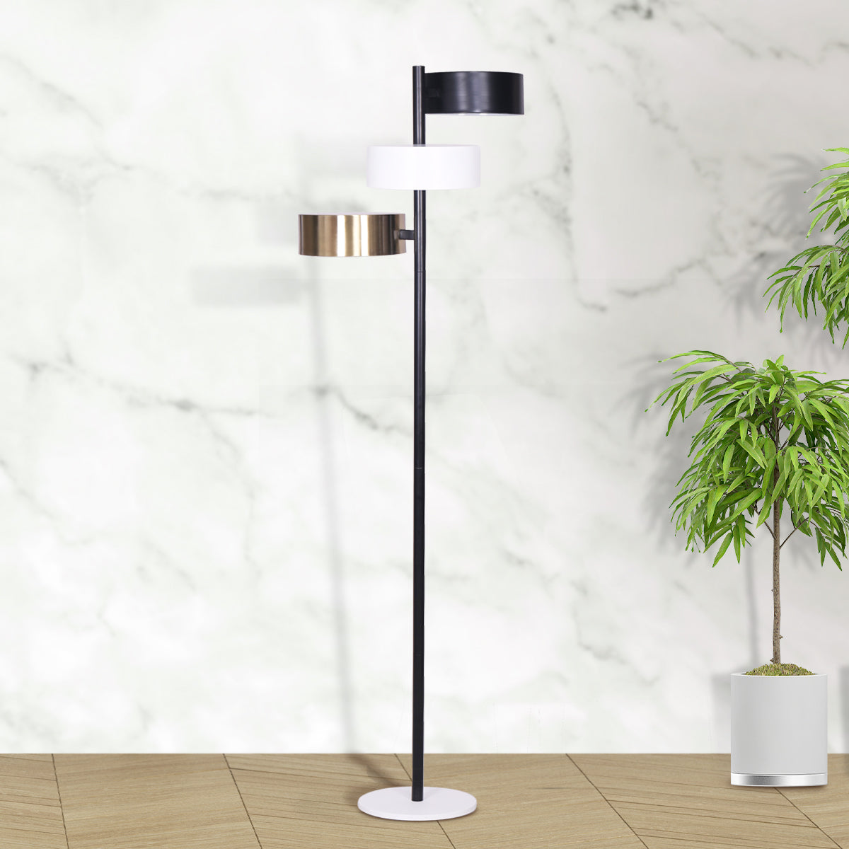 Sarantino Metal Floor Lamp with 3 Swirl Shades Tristar Online