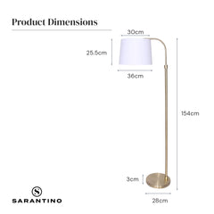 Sarantino Metal Floor Lamp Brass Finish Adjustable Height Tristar Online