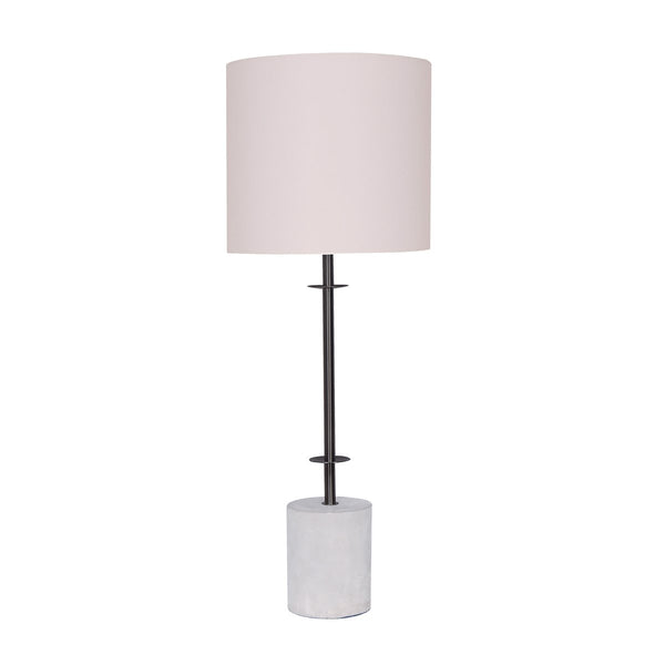 Sarantino Concrete & Metal Table Lamp with Off-White Linen Shade Tristar Online