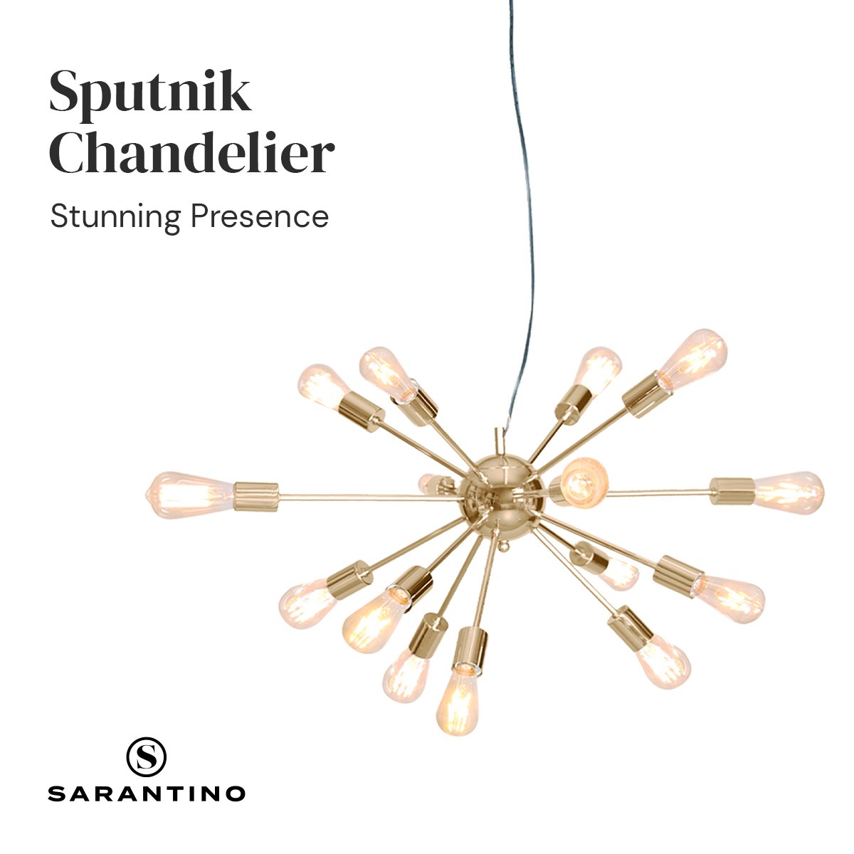 Sarantino 15-Light Sputnik Chandelier in Brass Finish Tristar Online