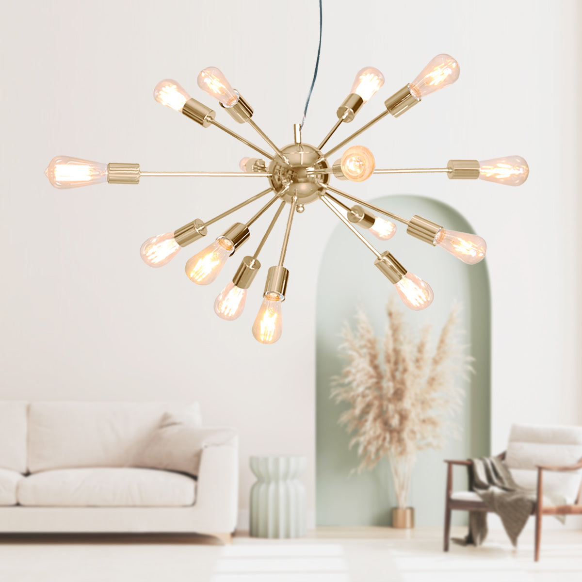 Sarantino 15-Light Sputnik Chandelier in Brass Finish Tristar Online