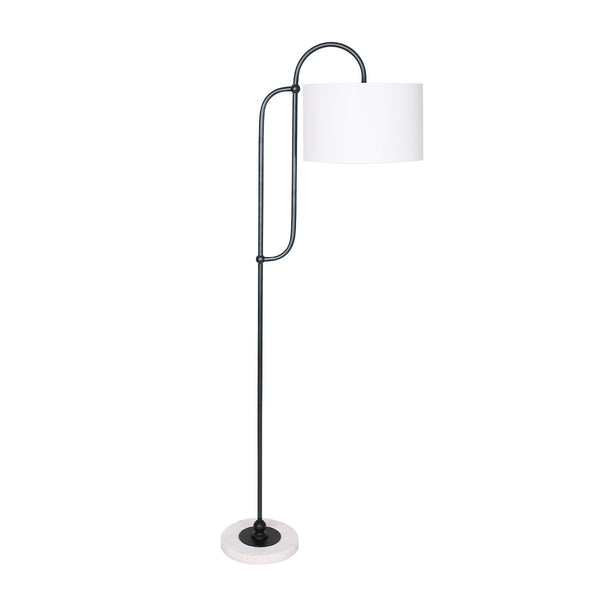 Sarantino Metal Floor Lamp with Marble Base & Off-White Shade Tristar Online