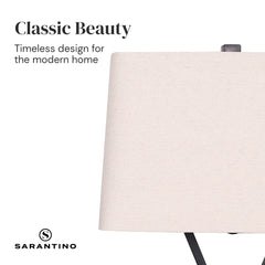 Sarantino Metal Table Lamp Pair Rectangular Shade X Stand Tristar Online