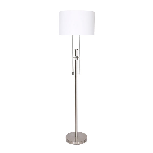 Sarantino Brushed Nickel Height-Adjustable Metal Floor Lamp Tristar Online