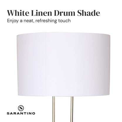 Sarantino Brushed Gold Height-Adjustable Metal Floor Lamp Tristar Online