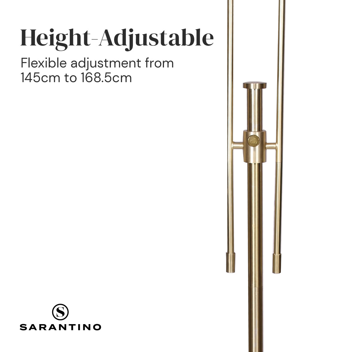 Sarantino Brushed Gold Height-Adjustable Metal Floor Lamp Tristar Online