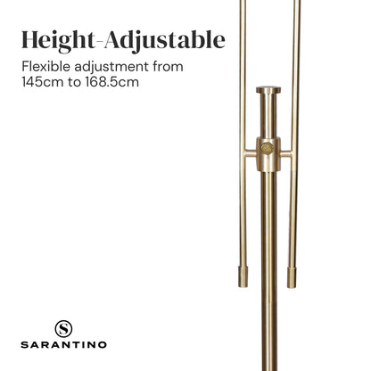Sarantino Brushed Gold Height-Adjustable Metal Floor Lamp Tristar Online