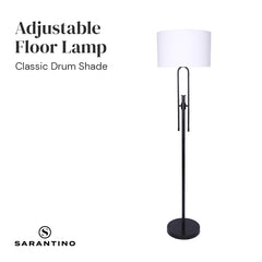 Sarantino Height-Adjustable Metal Floor Lamp Matte Black Tristar Online