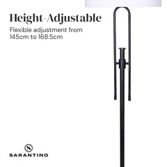 Sarantino Height-Adjustable Metal Floor Lamp Matte Black Tristar Online