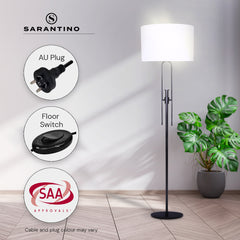 Sarantino Height-Adjustable Metal Floor Lamp Matte Black Tristar Online