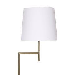 Sarantino Metal Floor Lamp in Antique Brass Finish with Cream Linen Fabric Shade Tristar Online