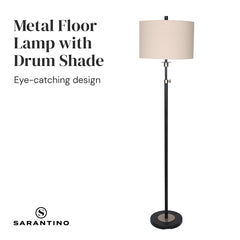 Sarantino Metal Floor Lamp with Cream Drum Shade Tristar Online