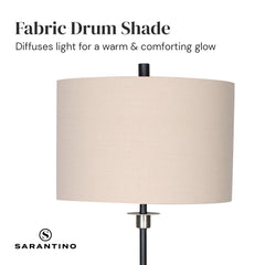 Sarantino Metal Floor Lamp with Cream Drum Shade Tristar Online