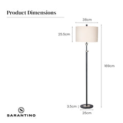 Sarantino Metal Floor Lamp with Cream Drum Shade Tristar Online