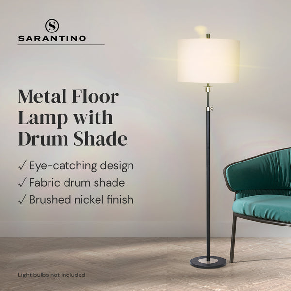 Sarantino Metal Floor Lamp with Cream Drum Shade Tristar Online