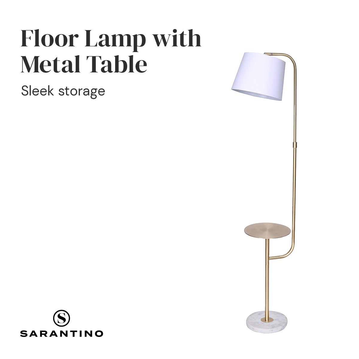 Sarantino Marble & Metal End Table Top Floor Lamp Tristar Online
