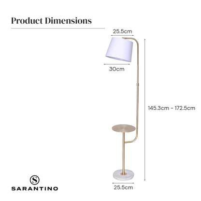 Sarantino Marble & Metal End Table Top Floor Lamp Tristar Online