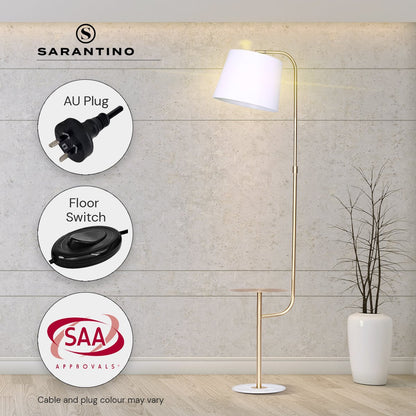 Sarantino Marble & Metal End Table Top Floor Lamp Tristar Online