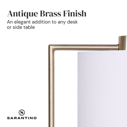 Sarantino Metal Task Lamp with USB Charging Port Antique Brass Finish Tristar Online