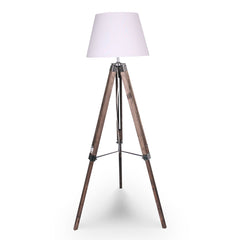 Sarantino Solid Wood Tripod Floor Lamp Adjustable Height White Shade Tristar Online