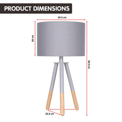 Sarantino Tripod Desk Lamp in Metal & Wood Nordic Minimalist Light Tristar Online