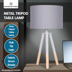 Sarantino Tripod Desk Lamp in Metal & Wood Nordic Minimalist Light Tristar Online