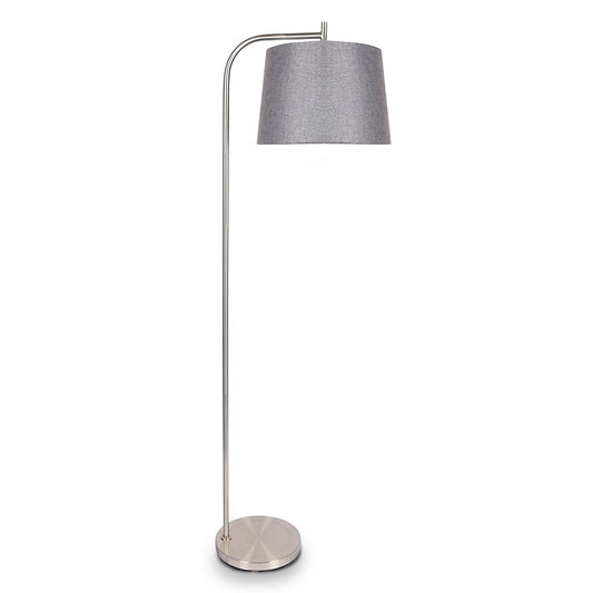 Sarantino Metal Task Floor Lamp Nickel Finish with Grey Fabric Shade Tristar Online