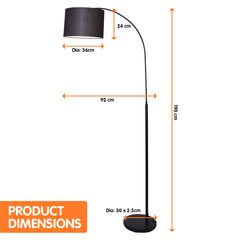 Sarantino Metal Arc Arm Floor Lamp Shade Black Tristar Online