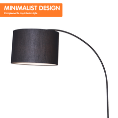 Sarantino Metal Arc Arm Floor Lamp Shade Black Tristar Online