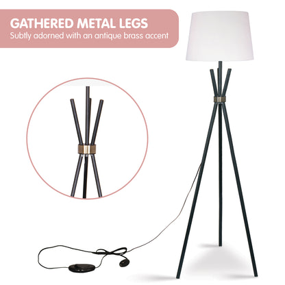 Sarantino Tripod Floor Lamp in Metal and Antique Brass Tristar Online