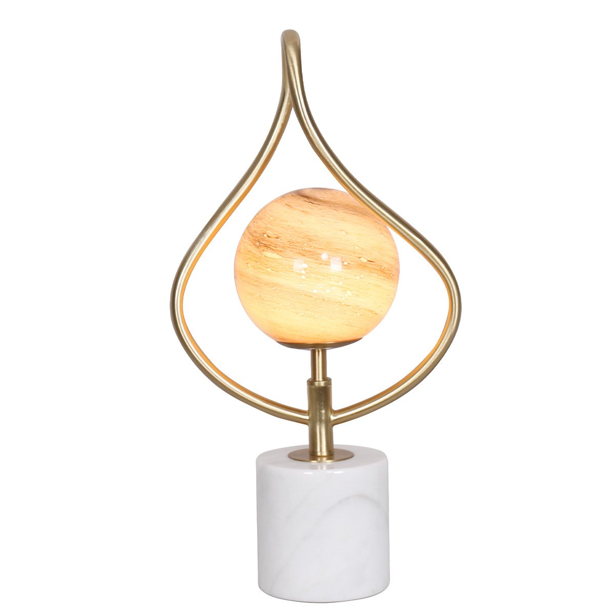 Sarantino Sculptural Orange Glass Table Lamp With White Marble Base Tristar Online