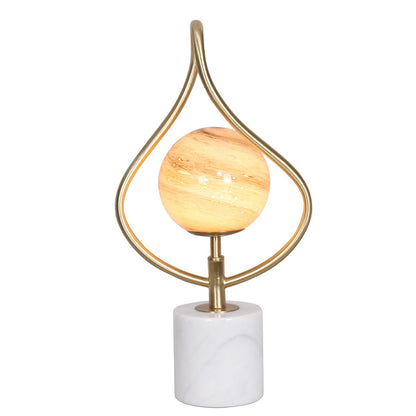 Sarantino Sculptural Orange Glass Table Lamp With White Marble Base Tristar Online