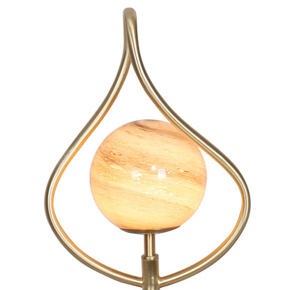 Sarantino Sculptural Orange Glass Table Lamp With White Marble Base Tristar Online