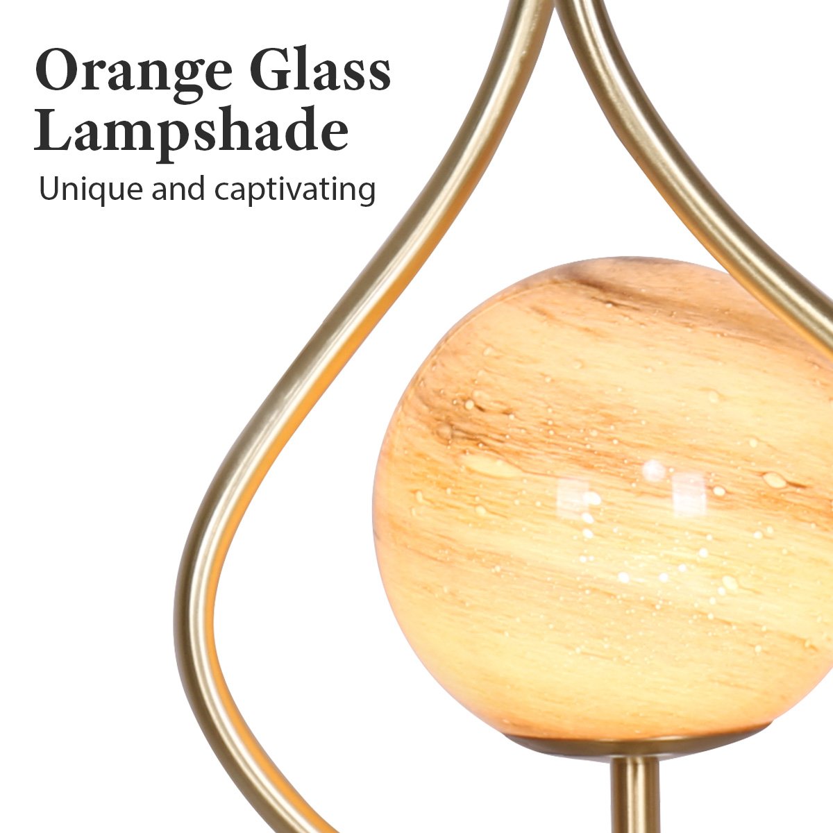 Sarantino Sculptural Orange Glass Table Lamp With White Marble Base Tristar Online