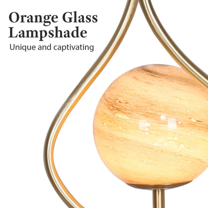 Sarantino Sculptural Orange Glass Table Lamp With White Marble Base Tristar Online