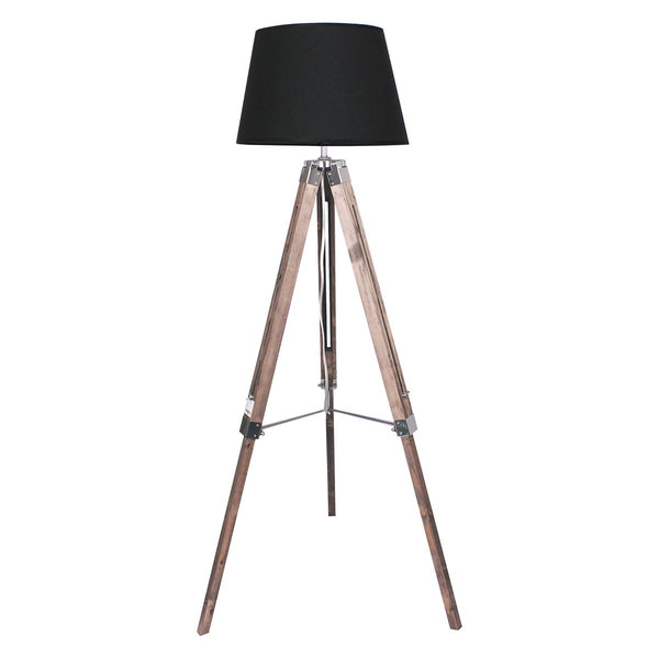 Sarantino Timber Tripod Floor Lamp Adjustable Height Taper Fabric Tristar Online