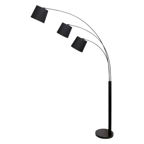 Sarantino 3-Light Arc Floor Lamp Adjustable Black 3 Shades Tristar Online