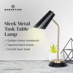 Sarantino Electric Reading Light Table Lamp Brass Finish - Black Tristar Online