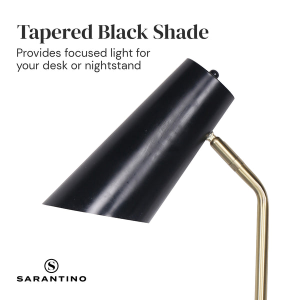 Sarantino Electric Reading Light Table Lamp Brass Finish - Black Tristar Online