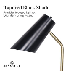 Sarantino Electric Reading Light Table Lamp Brass Finish - Black Tristar Online
