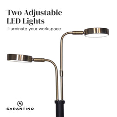 Sarantino LED Metal Table Lamp with 2 Lights Brushed Gold Black Finish Tristar Online