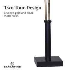 Sarantino LED Metal Table Lamp with 2 Lights Brushed Gold Black Finish Tristar Online