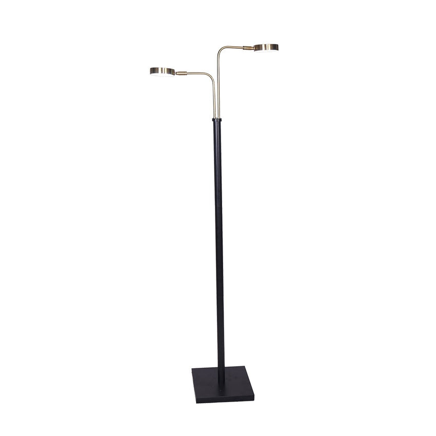 Sarantino LED Metal Floor Lamp with 2 Lights in Brushed Gold and Black Finish Tristar Online