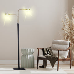 Sarantino LED Metal Floor Lamp with 2 Lights in Brushed Gold and Black Finish Tristar Online