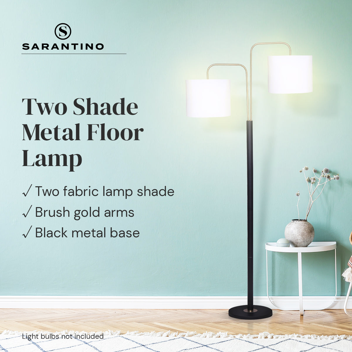 Sarantino Black/Brass Finish Reading Light  Electric Table Lamp Tristar Online