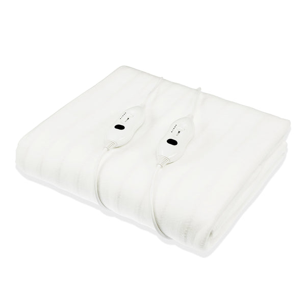 Laura Hill Heated Electric Blanket Double Size Fitted Polyester Underlay Winter Throw - White Tristar Online