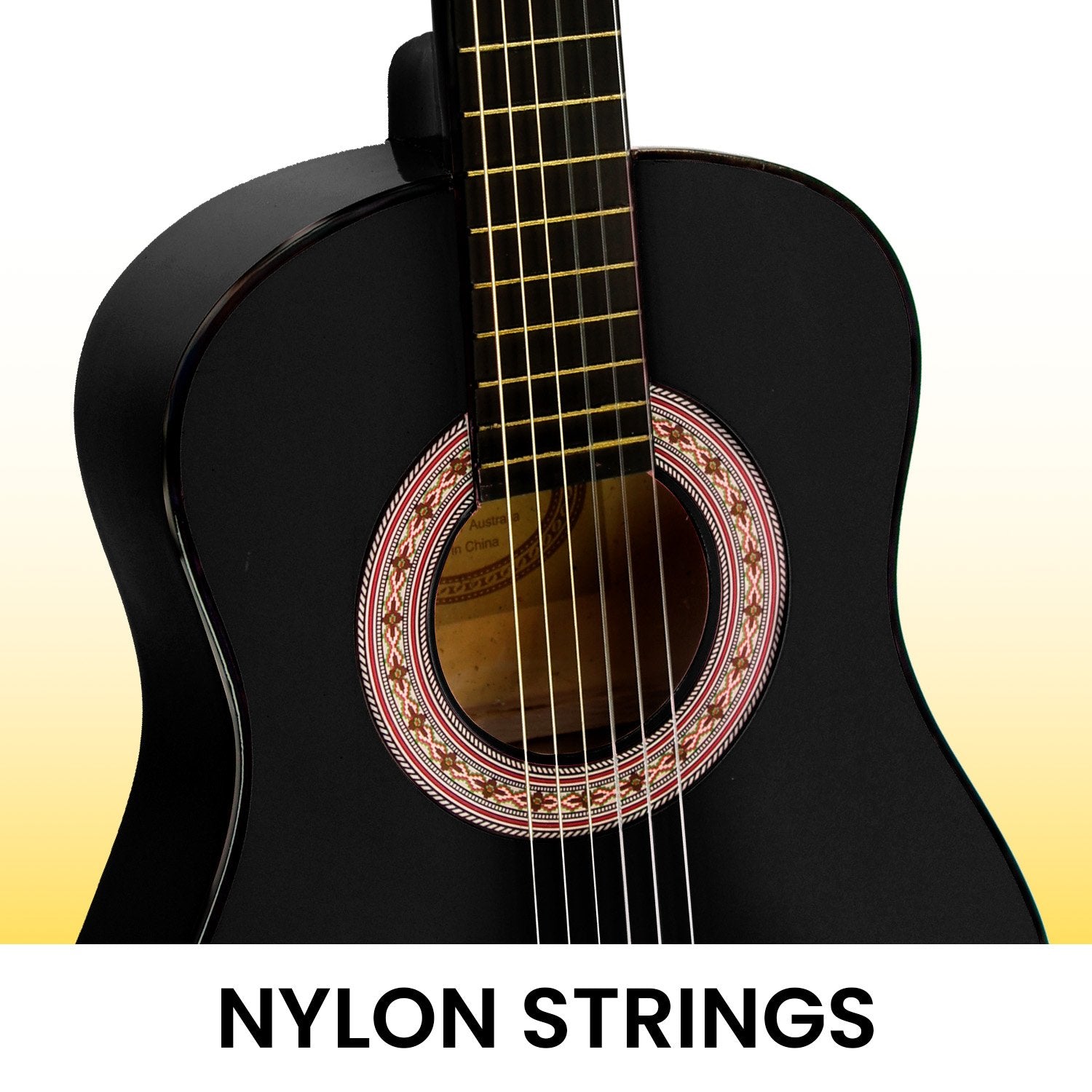 Karrera 34in Acoustic Children Wooden Guitar - Black Tristar Online