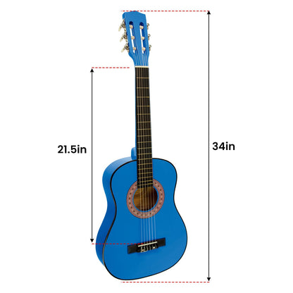 Karrera 34in Acoustic Children no cut Guitar - Blue Tristar Online